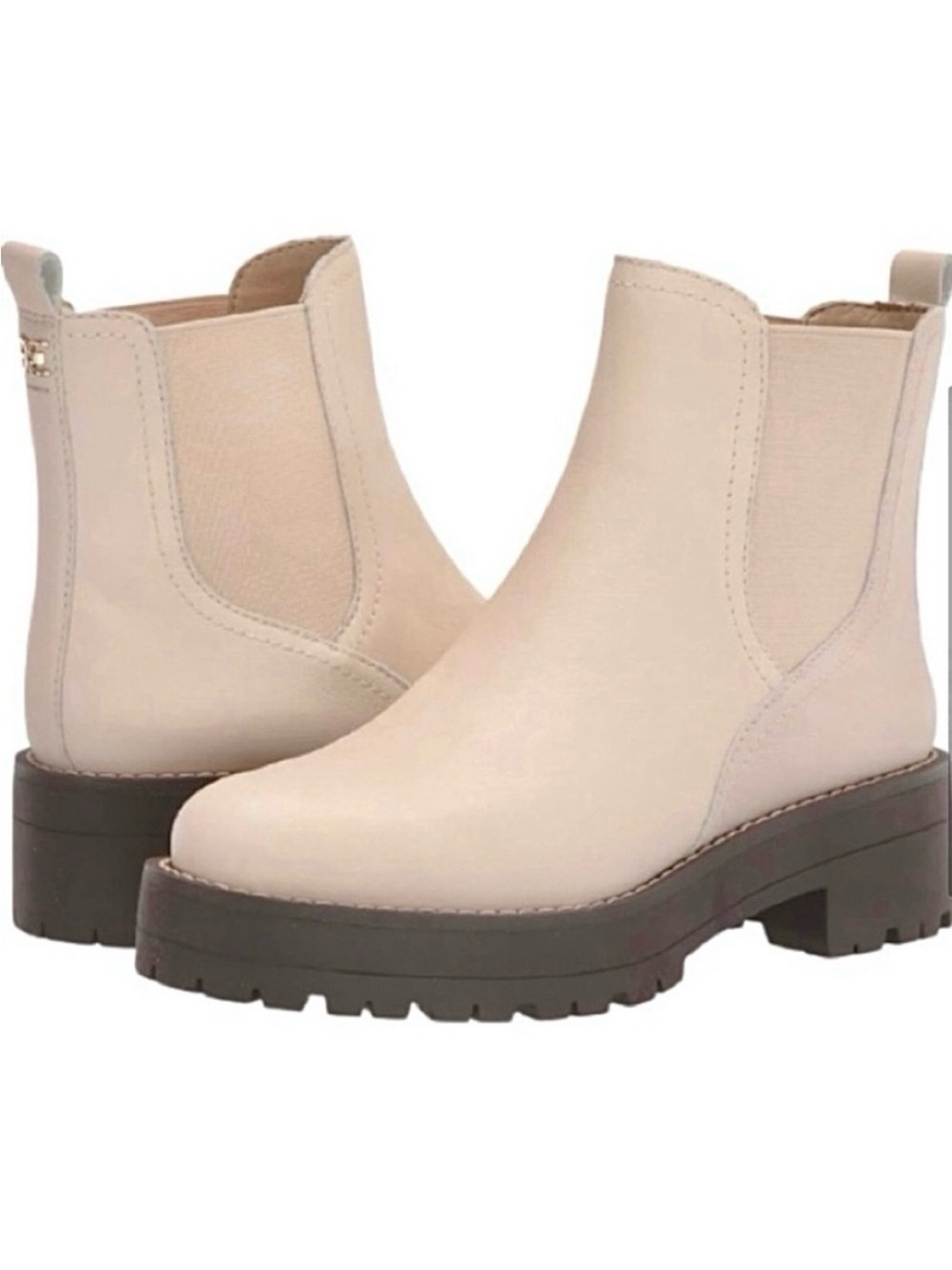 🆕-Sam Edelman Winter White Leather
Lug Sole Chelsea Boot. 💖HOST PICK💖